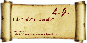 Lázár Jenő névjegykártya
