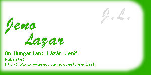 jeno lazar business card